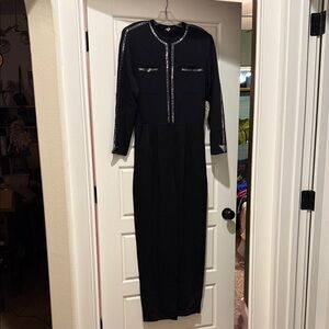 Vintage St. John Elegant Black Wool Blend evening jumpsuit